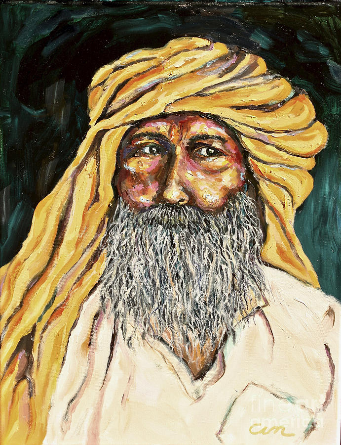 Wary Guru Painting by Michael Cinnamond