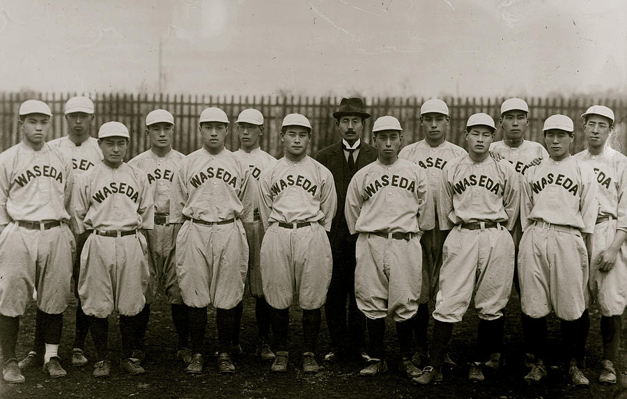 Waseda Baseball Team, Japan Painting by Unknown