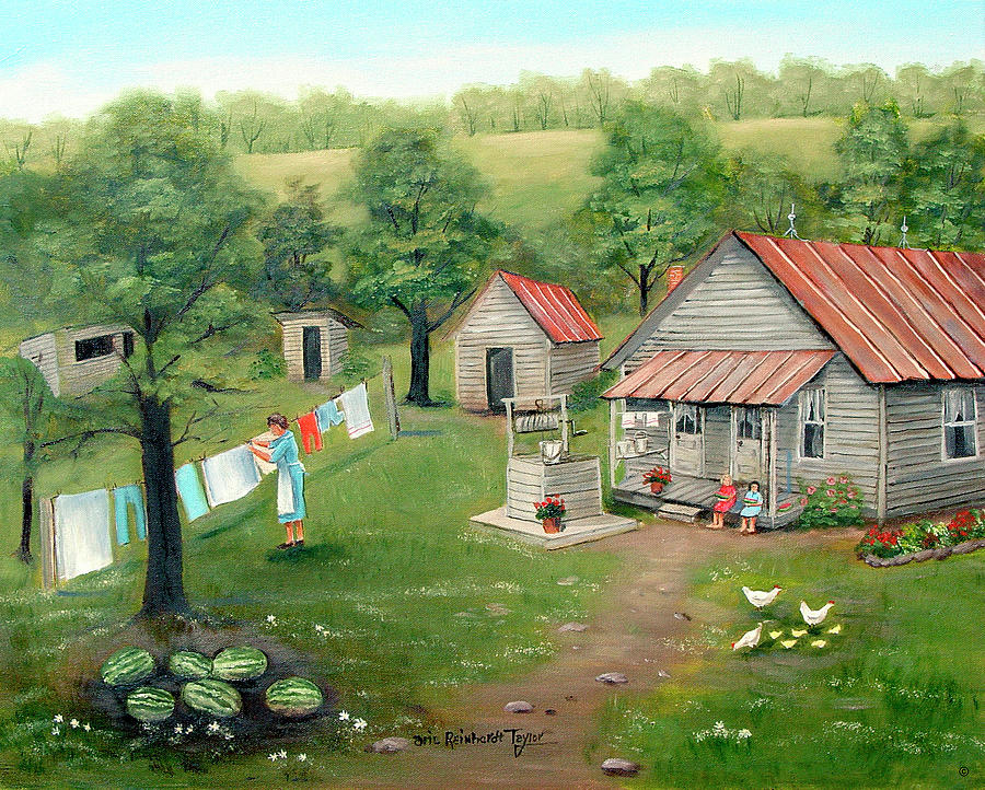 Farm Painting - Wash Day by Arie Reinhardt Taylor