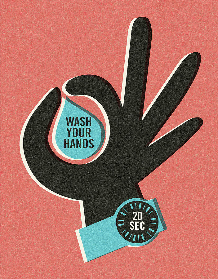 Vintage Drawing - Wash Your Hands by CSA Images