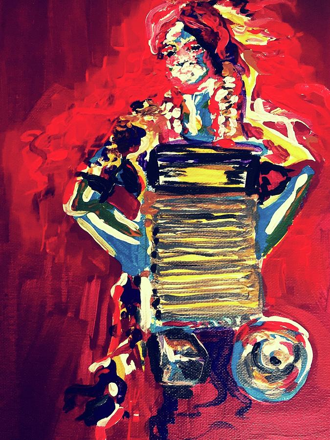 Music Painting - Washboard Girl Two by Debora Lewis