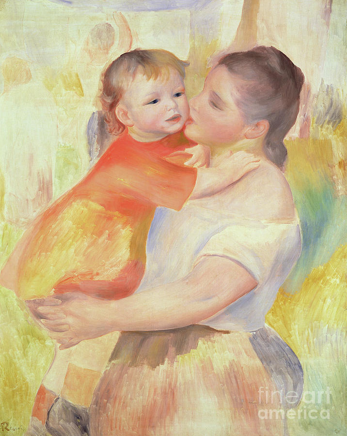 Washerwoman and Child, 1887 Painting by Pierre Auguste Renoir