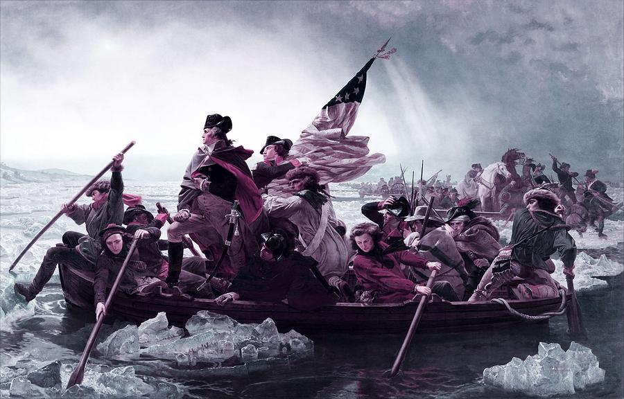Architecture Painting - Washington Crossing The Delaware by Emanuel Gottlieb Leutze -  infrared version by Celestial Images
