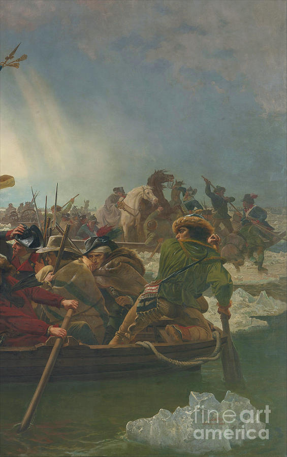 Washington Crossing The Delaware River, 25th December 1776 Detail, 1851 Painting by Emanuel Gottlieb Leutze