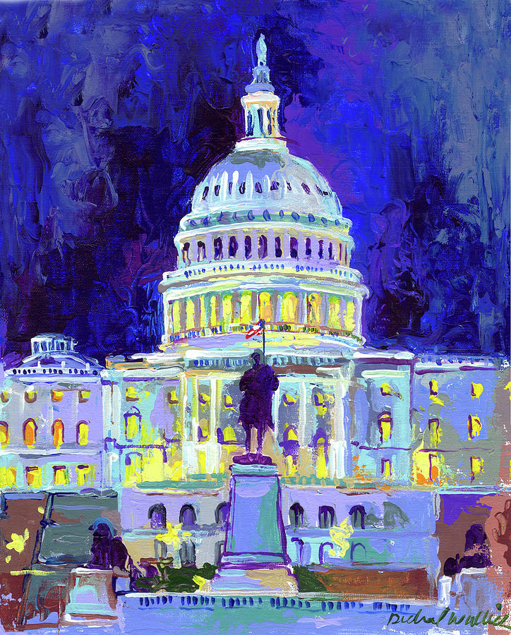 Capital Building Painting - Washington D C by Richard Wallich