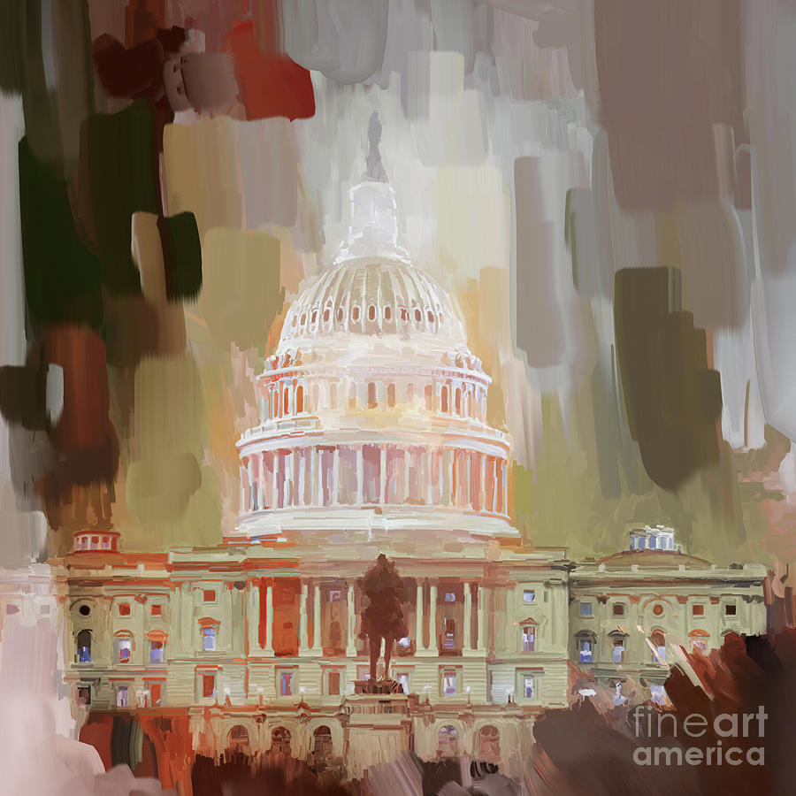 Washington DC art 556tm Painting by Gull G