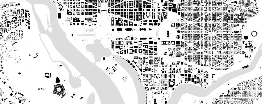 Washington D.C building map Digital Art by Christian Pauschert