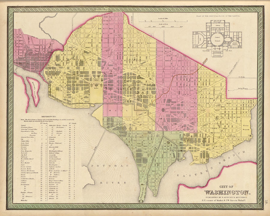 Washington, DC City Plan - 1849 Painting by Unknown - Fine Art America