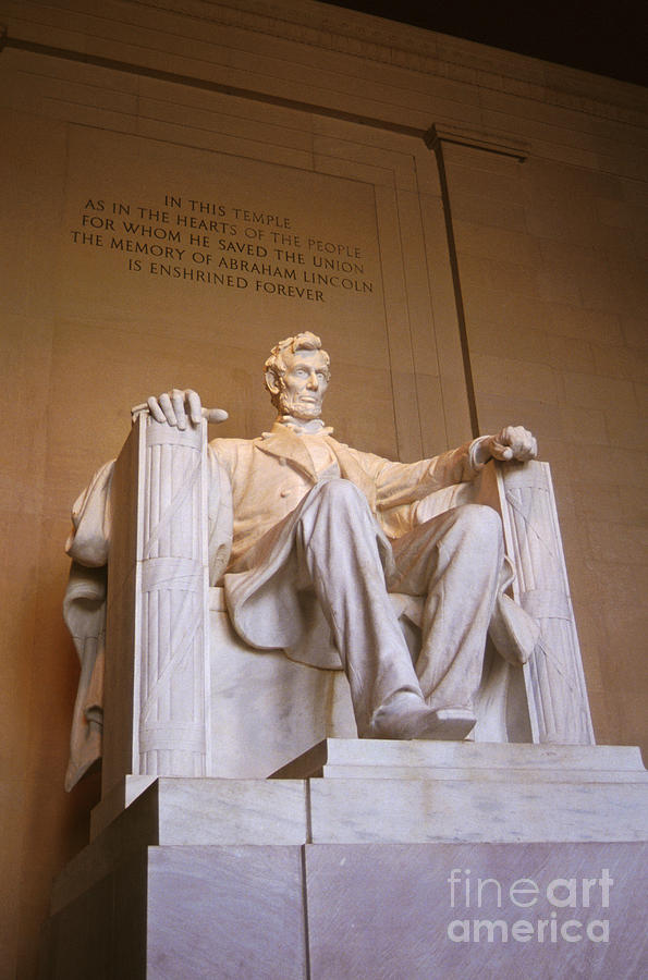 Abraham Lincoln Photograph - Washington, DC,  Lincoln Memorial.  Statue Of Abraham Lincoln by American School