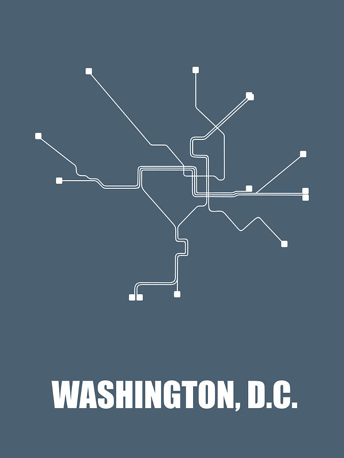 Map Digital Art - Washington, D.C Subway Map by Naxart Studio