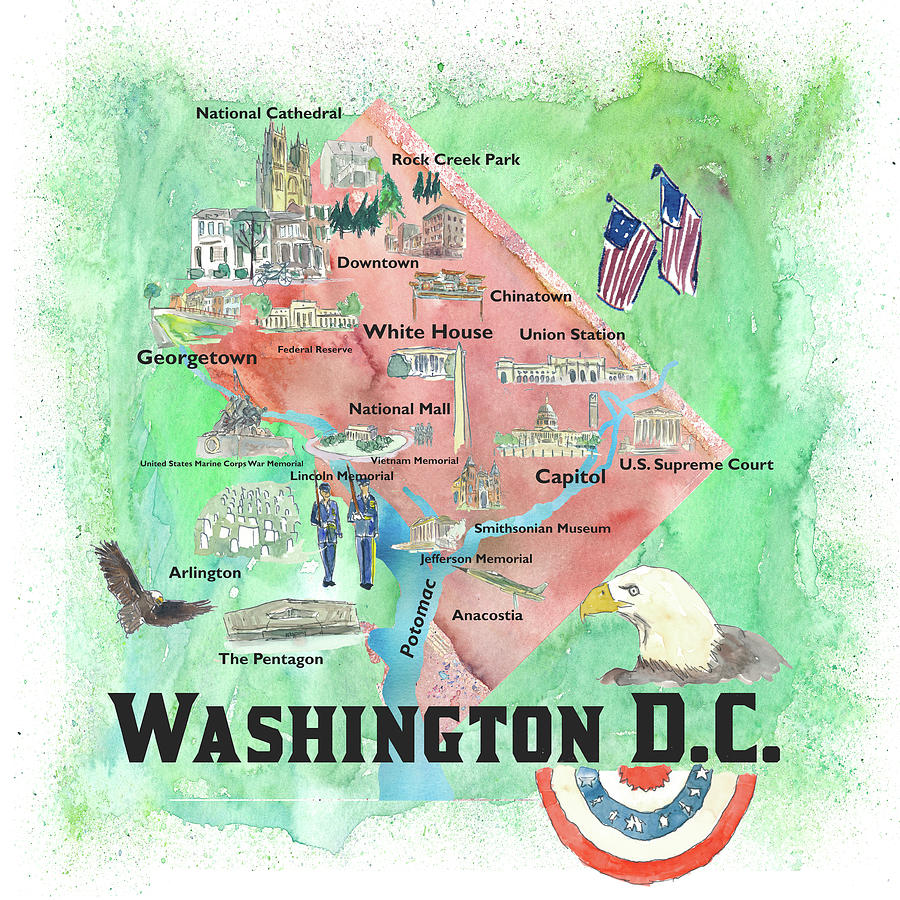 map of washington dc sights