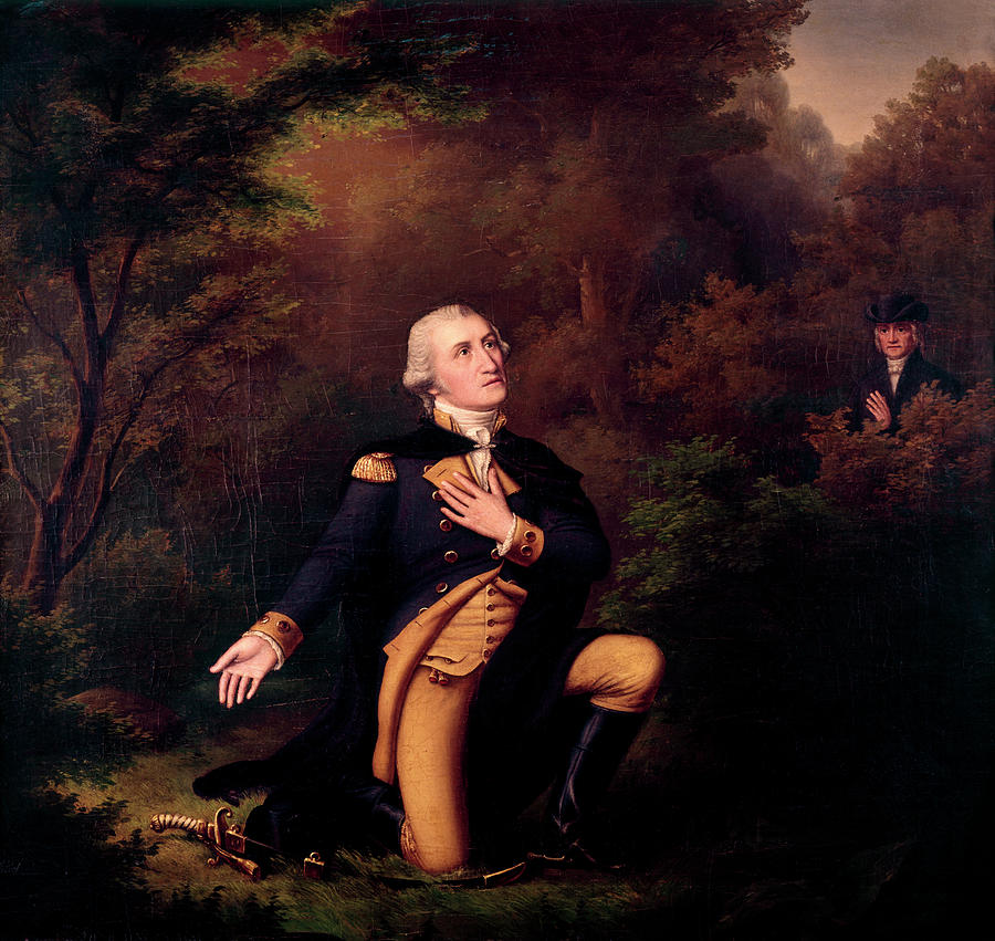 Washington, George, In Prayer At Valley Painting by Paul Weber