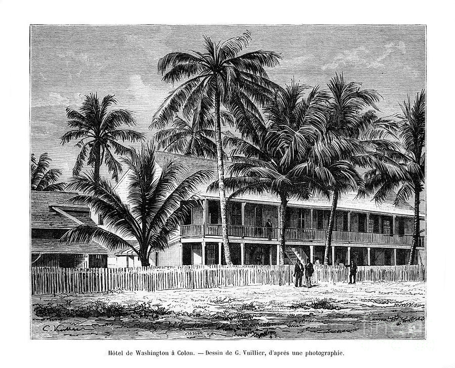 Washington Hotel, Colón, Panama, 19th Drawing by Print Collector