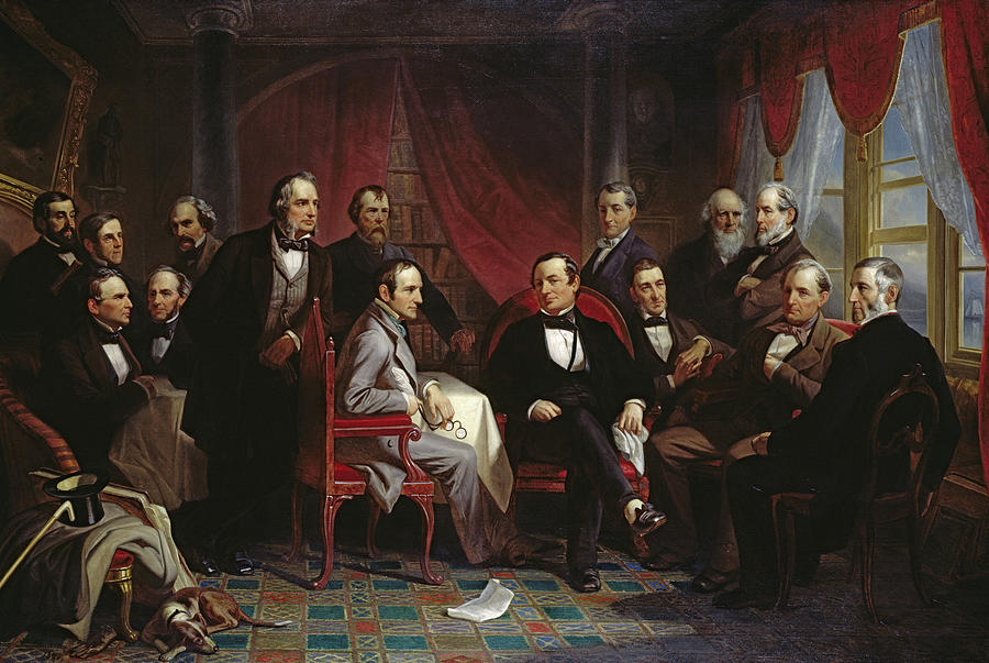 Washington Irving and his Literary Friends at Sunnyside, 1864 Painting ...