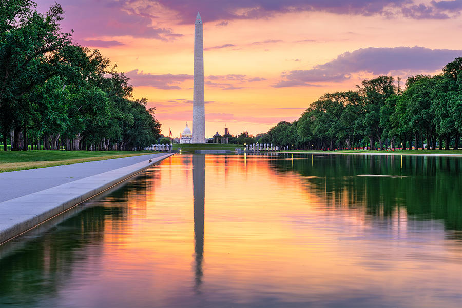 George Washington Photograph - Washington Monument And Capitol by Sean Pavone