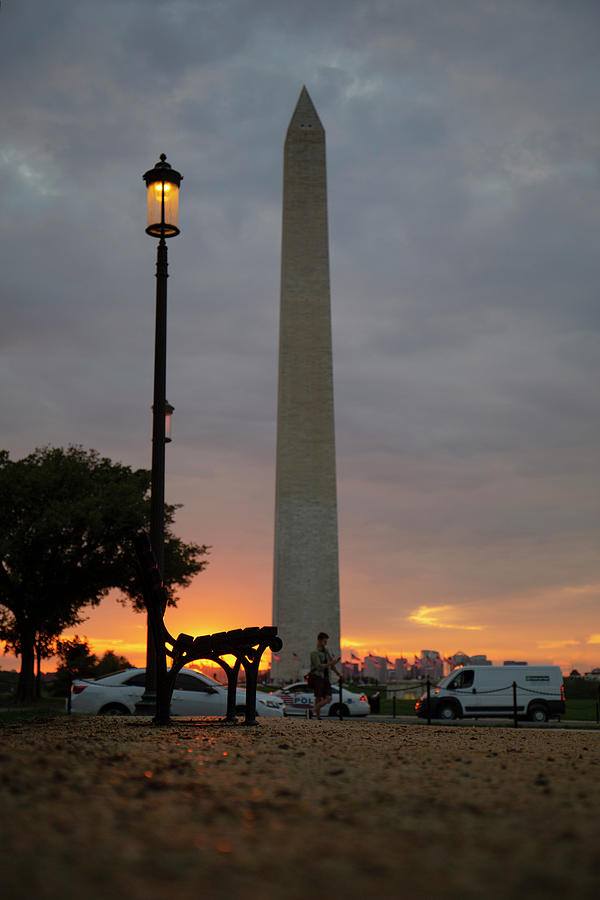 Washington Monument During A Colorful Sunset Photograph