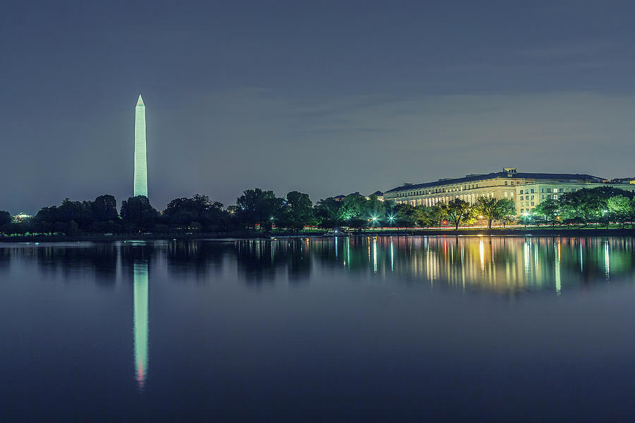 Washington Monument from the Jefferson Memorial Site Photograph by Belinda Greb