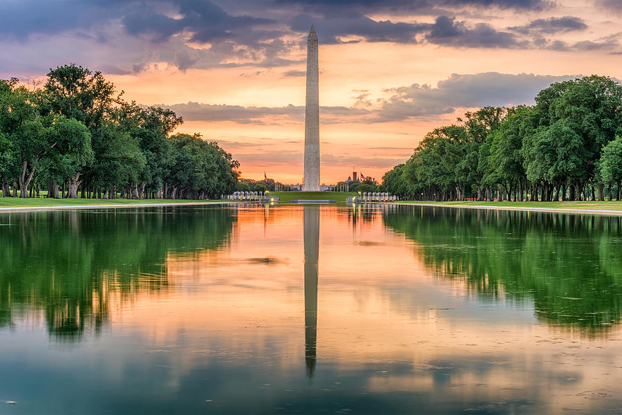 George Washington Photograph - Washington Monument From The Reflecting by Sean Pavone