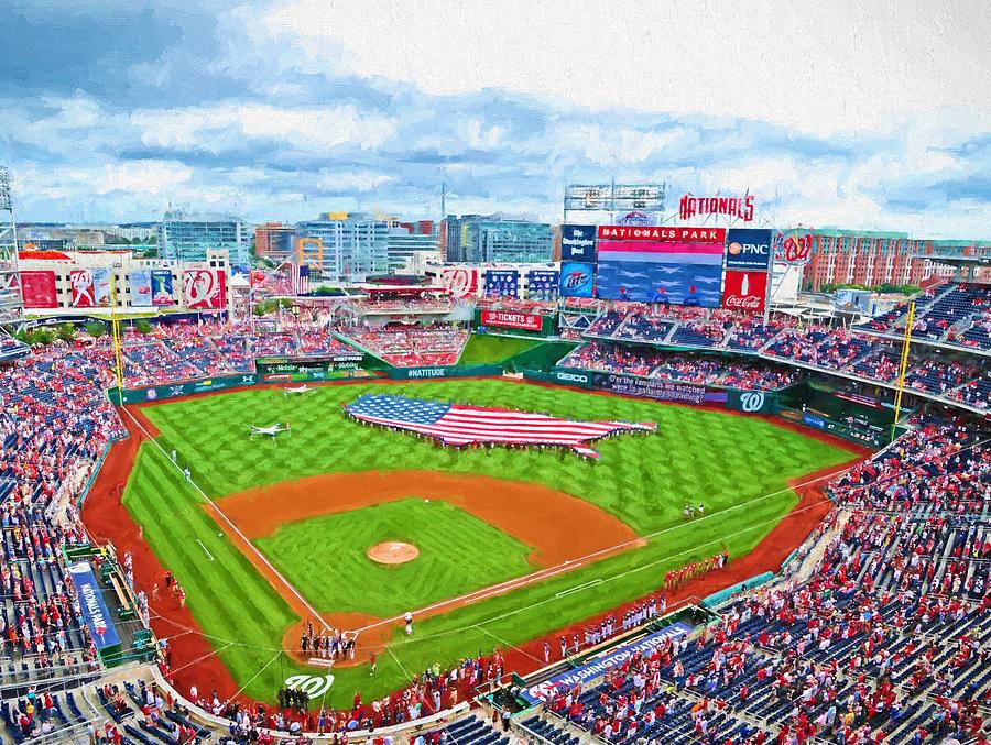 Nationals Park Baseball Stadium Print, Washington Nationals Baseball