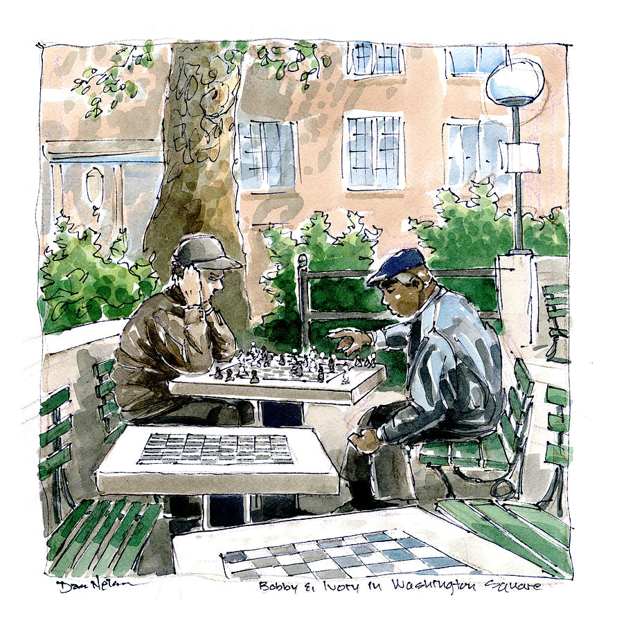 Washington Square Chess Painting