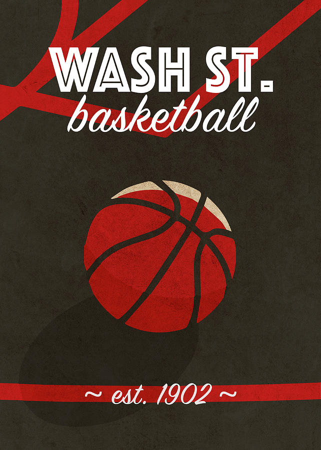 Basketball Mixed Media - Washington State College Basketball Retro Vintage University Poster Series by Design Turnpike