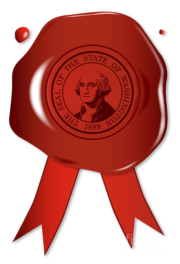 Washington State Wax Seal Digital Art by Bigalbaloo Stock - Pixels