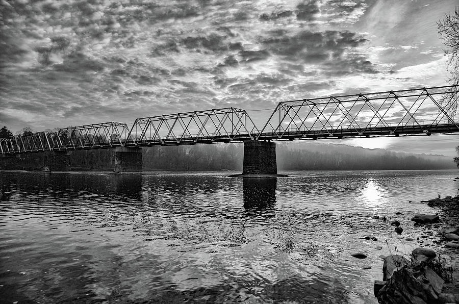 Washingtons Crossing Bridge in Black and White Photograph by Bill Cannon