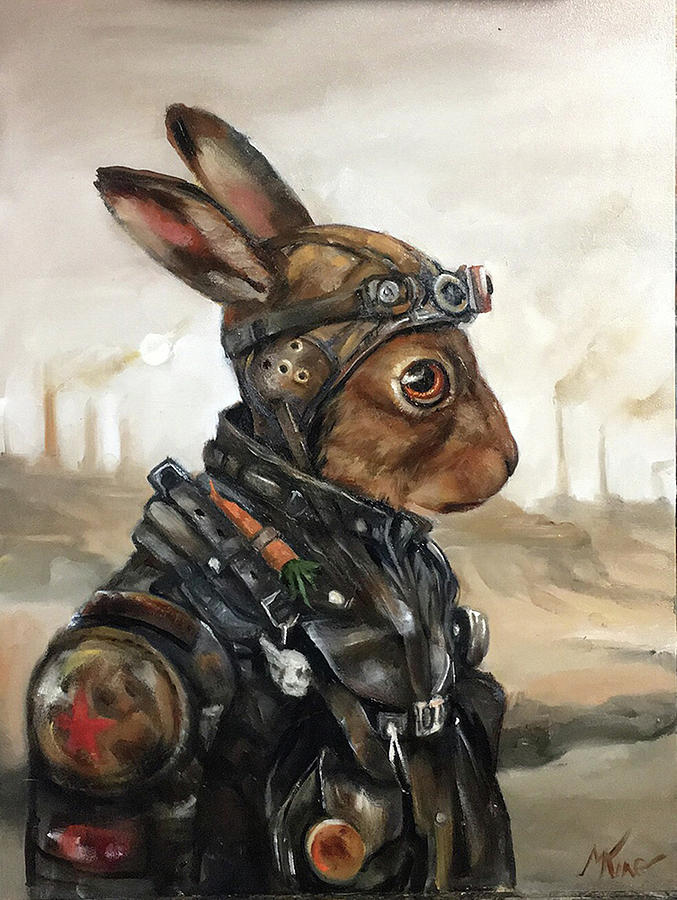 Rabbit Painting - Wasteland Rabbit by Margot King