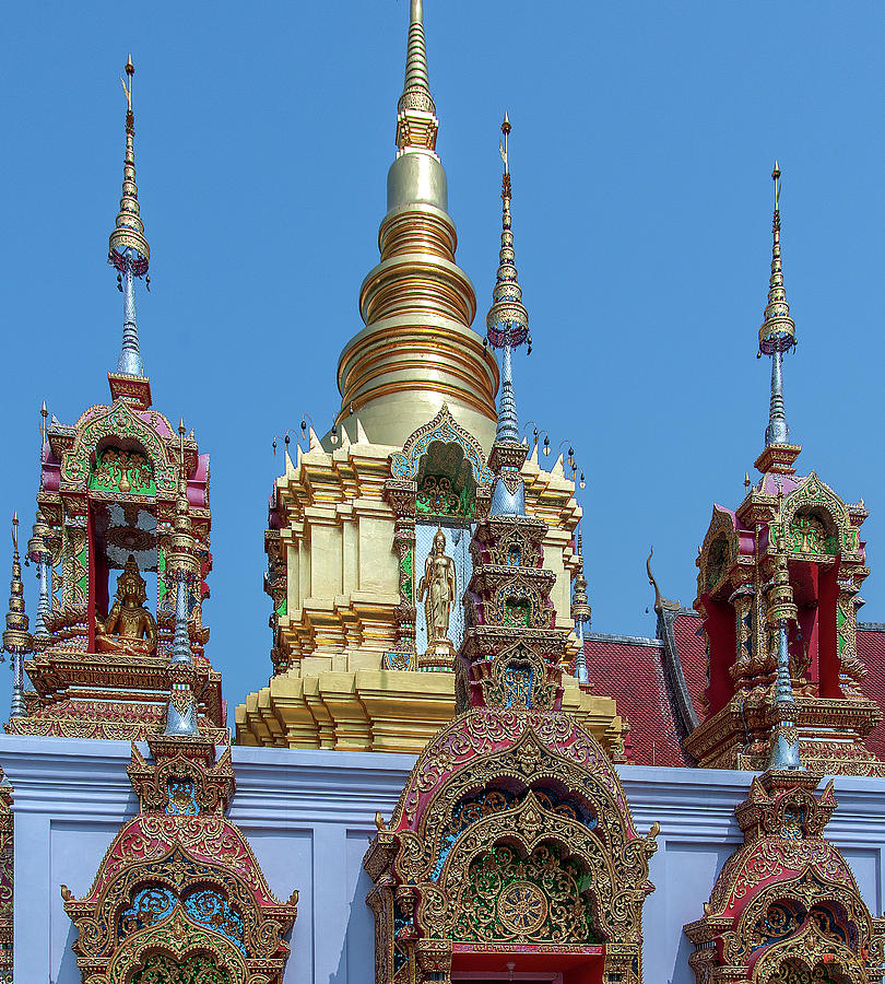 Wat Ban Kong Phra That Chedi Brahma and Buddha Images DTHLU0501 Photograph by Gerry Gantt