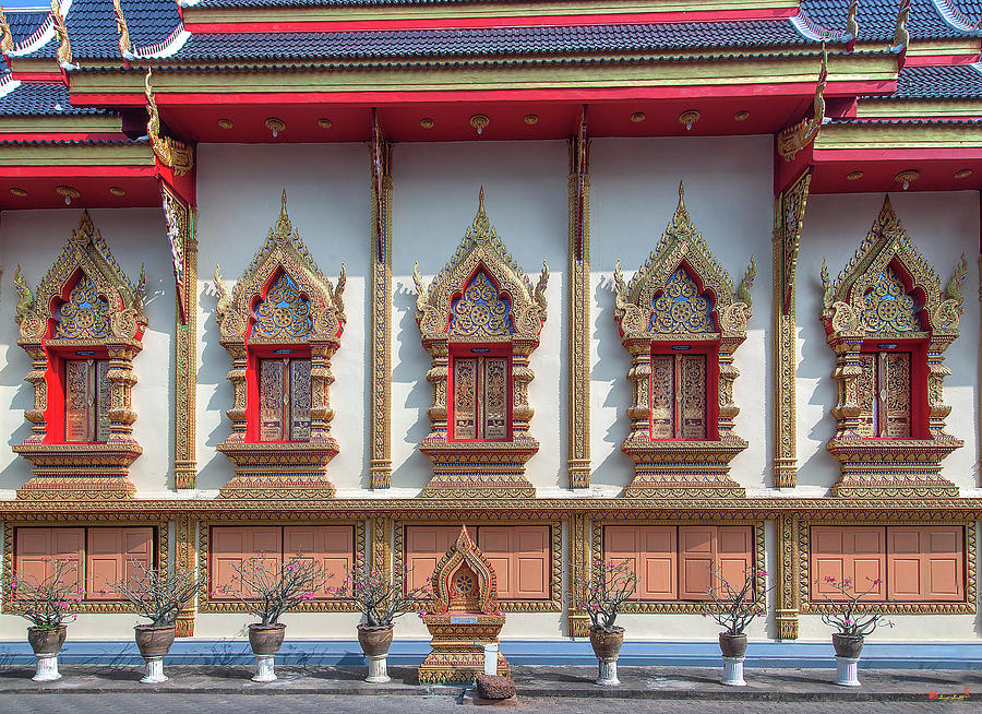 Wat Chai Mongkon Phra Ubosot Windows DTHLU0398 Photograph by Gerry Gantt
