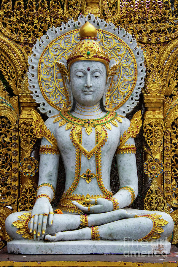Wat Doi Suthep White and Gold Buddha Statue Photograph by Bob Phillips ...