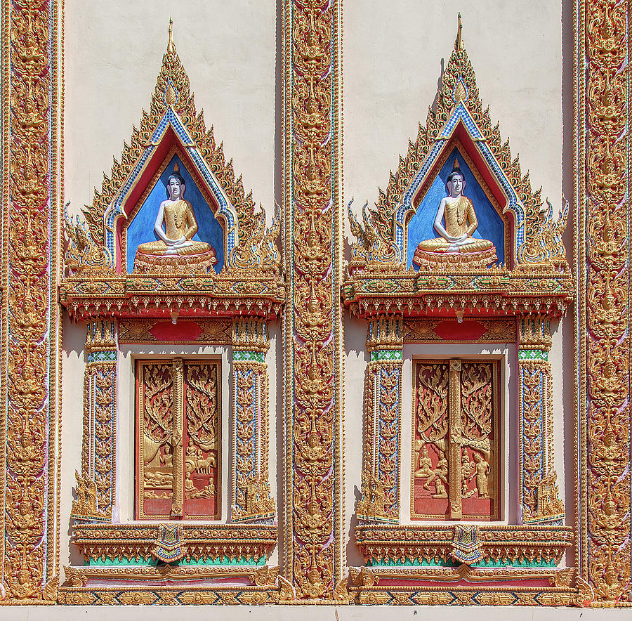 Wat Kanthararom Phra Ubosot Windows DTHSSK0053 Photograph by Gerry Gantt