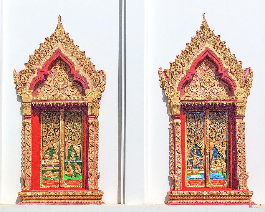 Wat Liab Ubosot Windows DTHU040 Photograph by Gerry Gantt