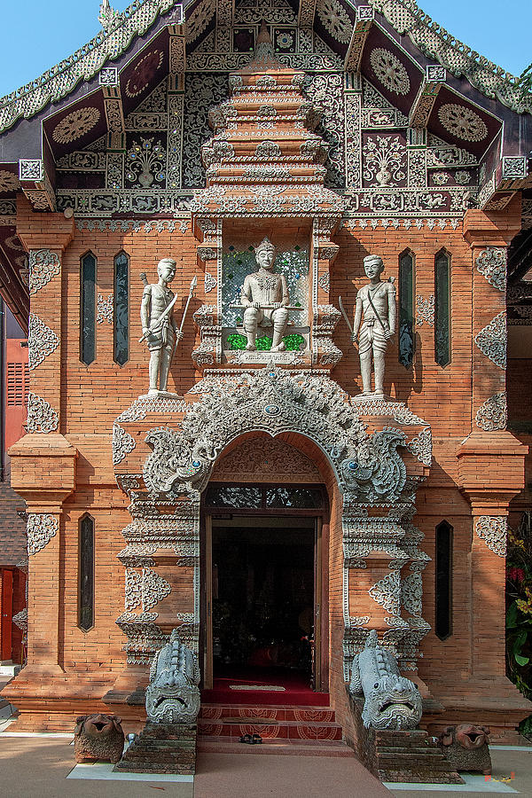 Wat Lok Molee King Mengrai Wihan Doorway DTHCM2556 Photograph by Gerry Gantt