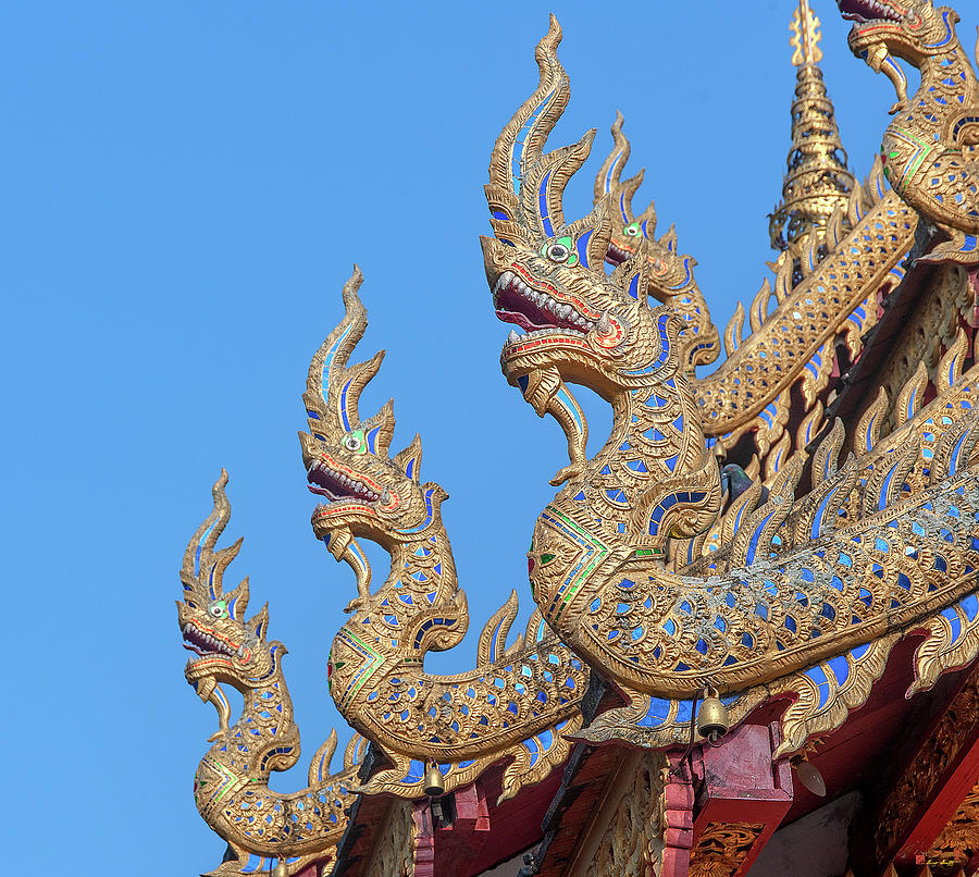 Wat Nong Tong Phra Wihan Naga Roof Finials DTHCM2648 Photograph by Gerry Gantt