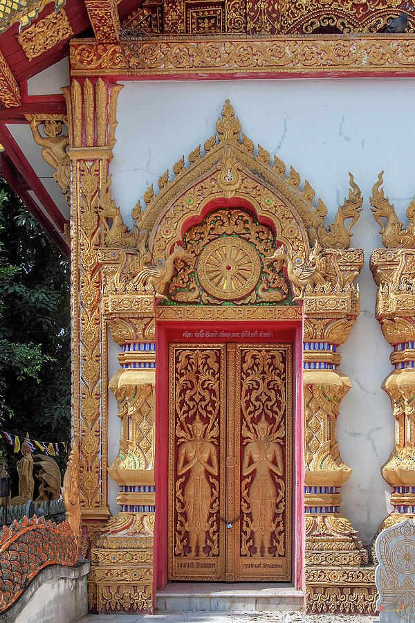 Wat Pa Sang Ngam Phra Ubosot Doors DTHLU0589 Photograph by Gerry Gantt