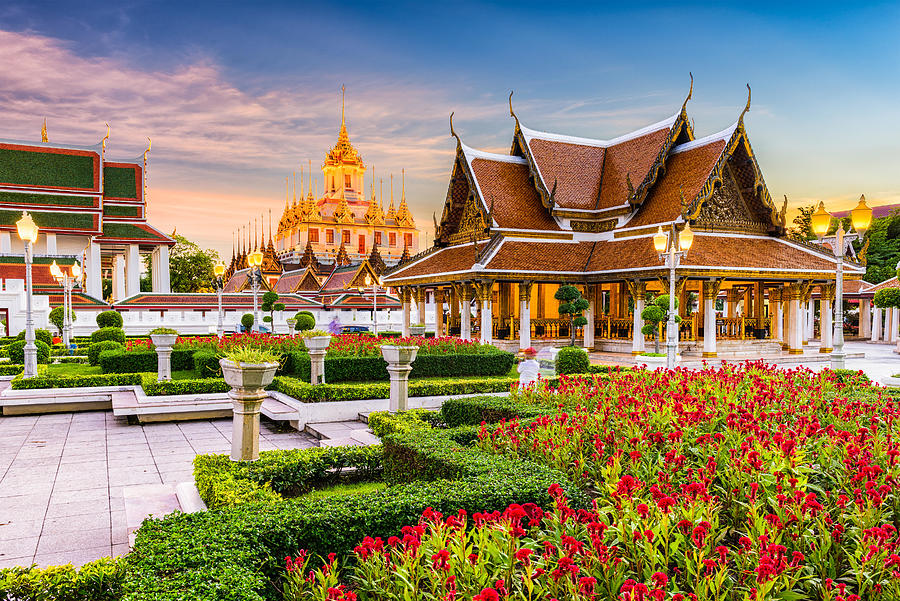 Architecture Photograph - Wat Ratchanatdaram Temple In Bangkok by Sean Pavone