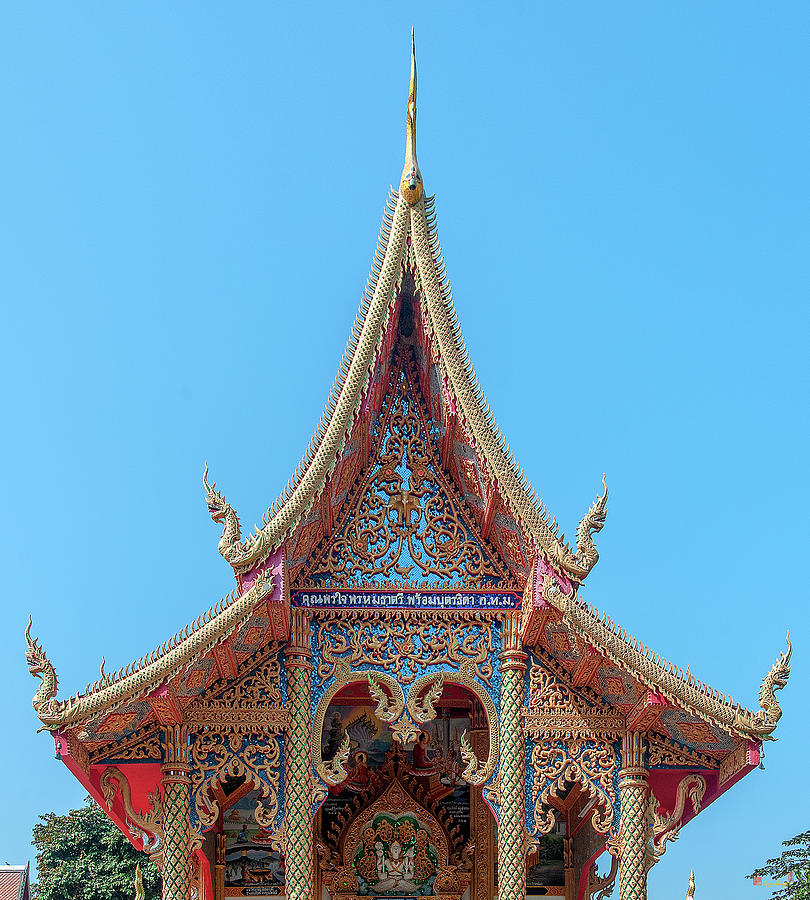 Wat Rong Khut Phra Ubosot Gable DTHCM2723 Photograph by Gerry Gantt