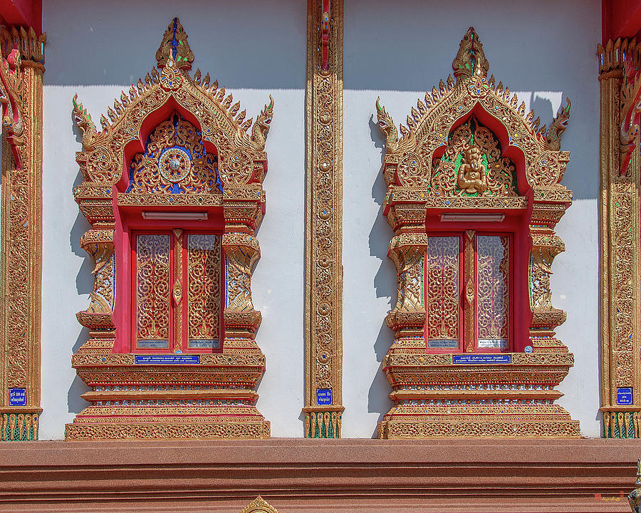 Wat Rong Khut Phra Ubosot Windows DTHCM2728 Photograph by Gerry Gantt