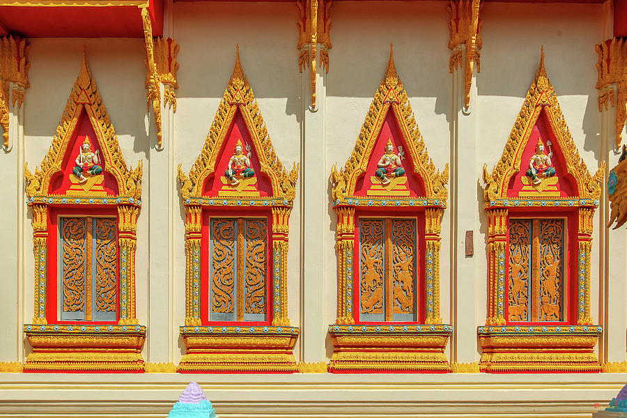Wat Si Mueang Mai Phra Ubosot Windows DTHU1035 Photograph by Gerry Gantt