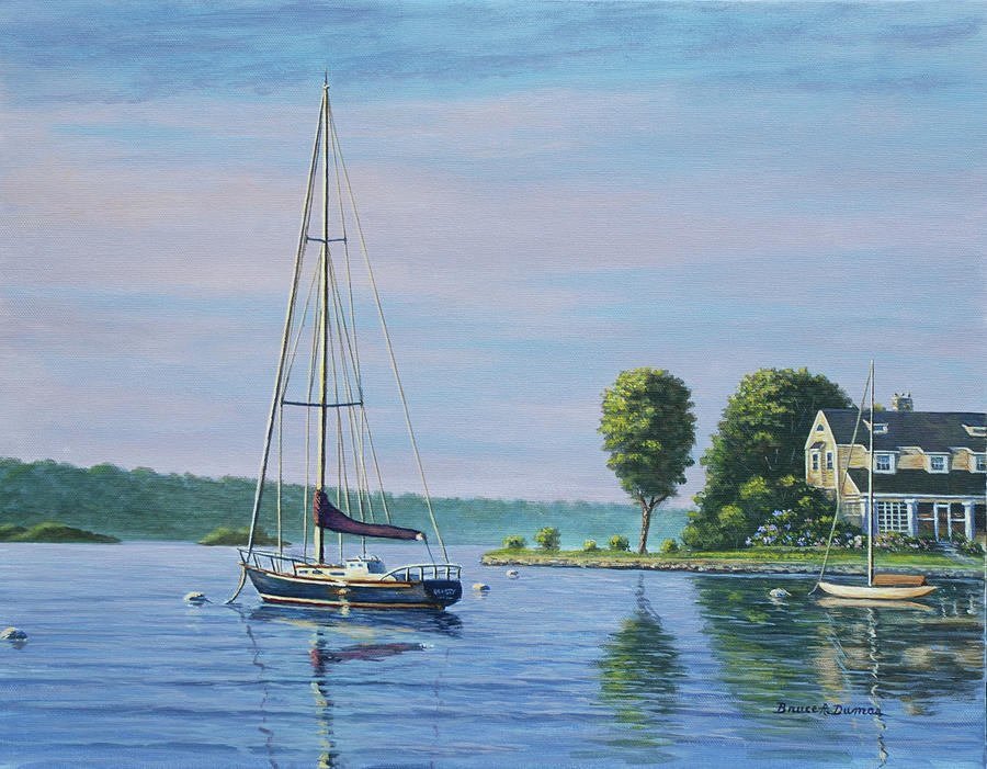 Watch Hill Harbor Painting by Bruce Dumas