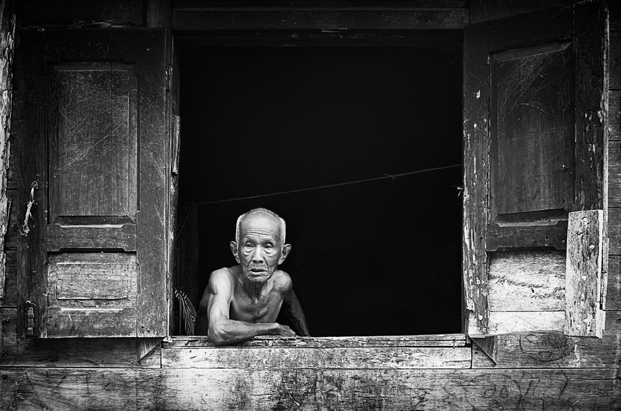 Old Photograph - Watching  From Old Window by M. Ramdhani Rusdi