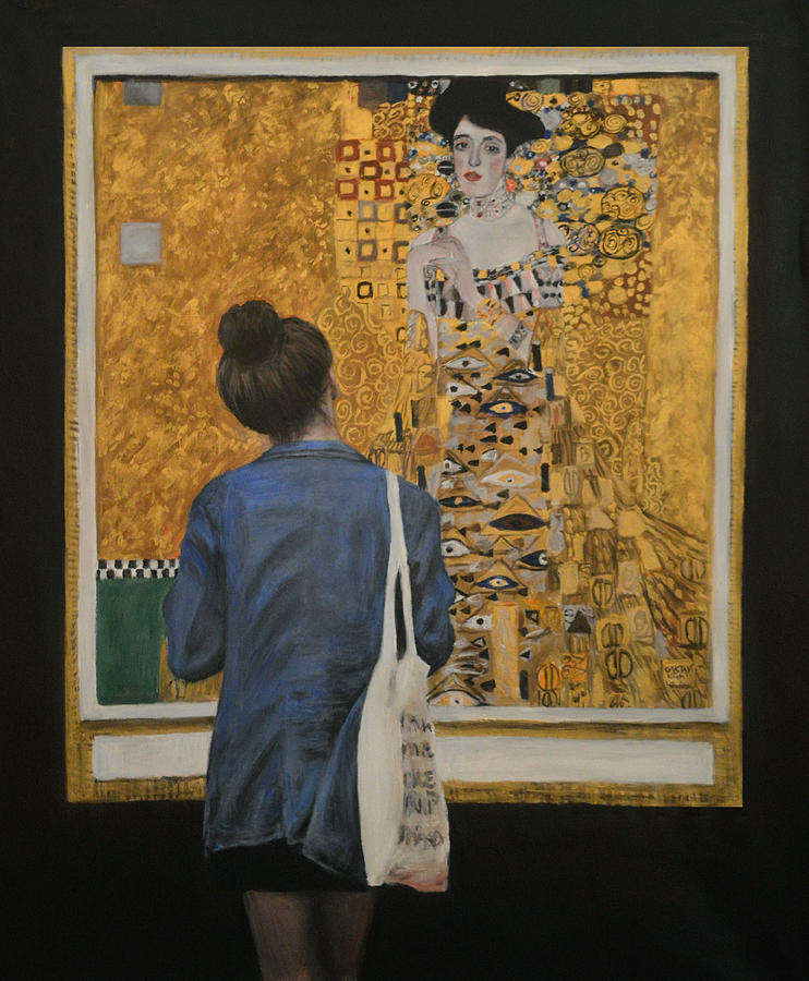 Watching Klimt Woman in Gold Portrait of Adele Bloch-Bauer I Painting by Escha Van den bogerd