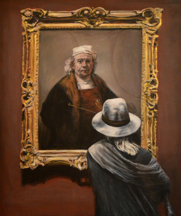 Watching Rembrandt  Painting by Escha Van den bogerd