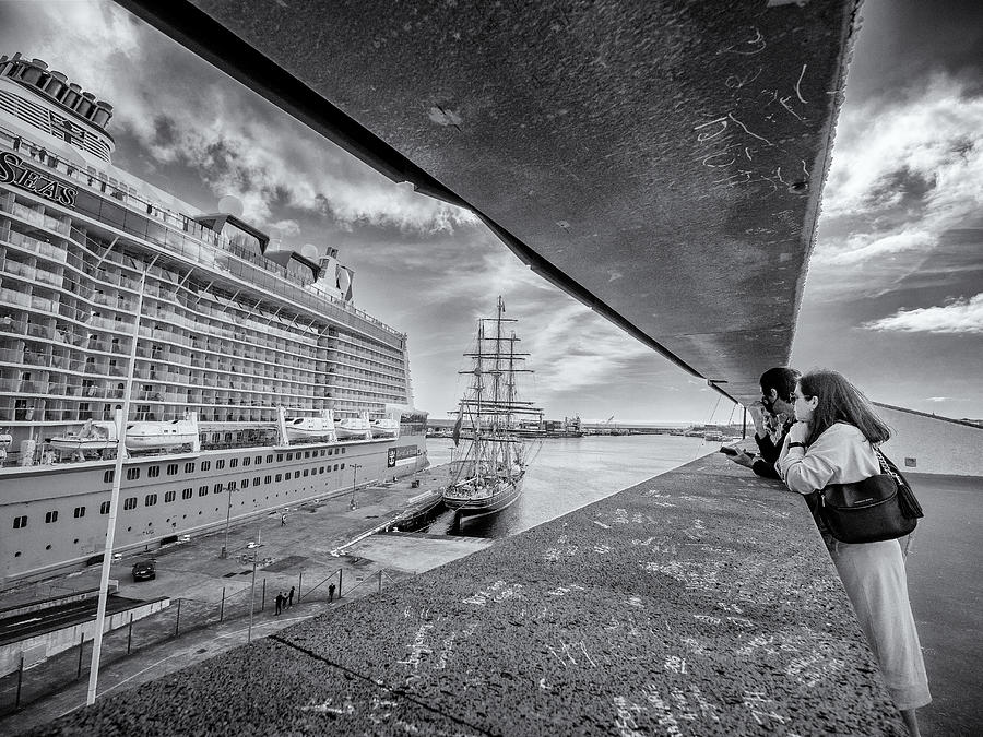 Street Photograph - Watching Ships by Fernando Abreu