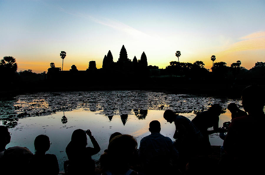 Watching Sunrise Over Angkor Wat Photograph by Agnieszka Bachfischer