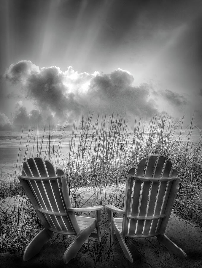 Watching the Day Begin in Black and White Photograph by Debra and Dave Vanderlaan