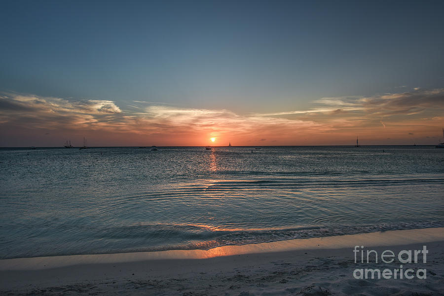 Aruba-watching The Sunset In Aruba Photograph by Judy Wolinsky