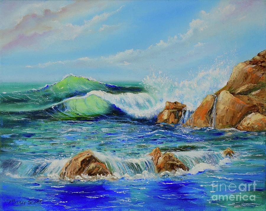 Watching the Waves Painting by Mary Scott