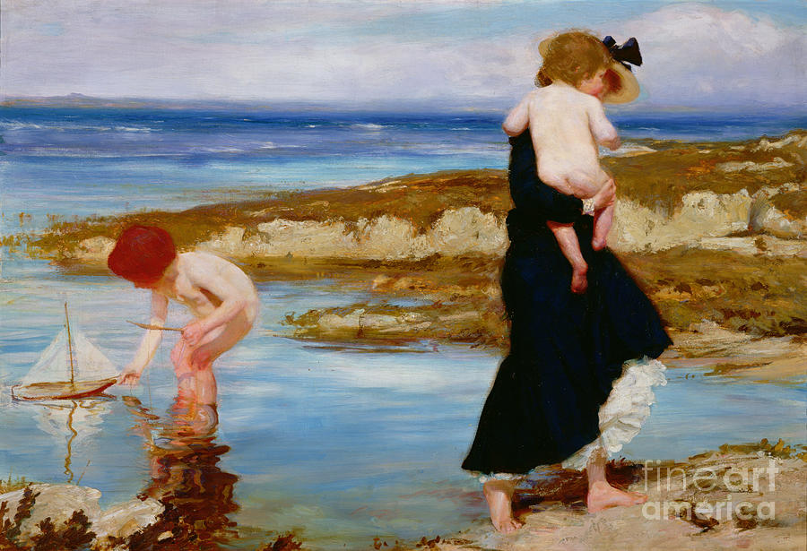 Water Babies, 1903 Painting by Charles Sims